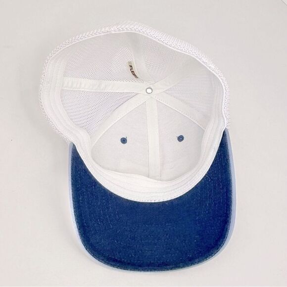 Columbia Blue Canvas White Mesh Tree Flag FlexFit Trucker Hat - Picture 12 of 16